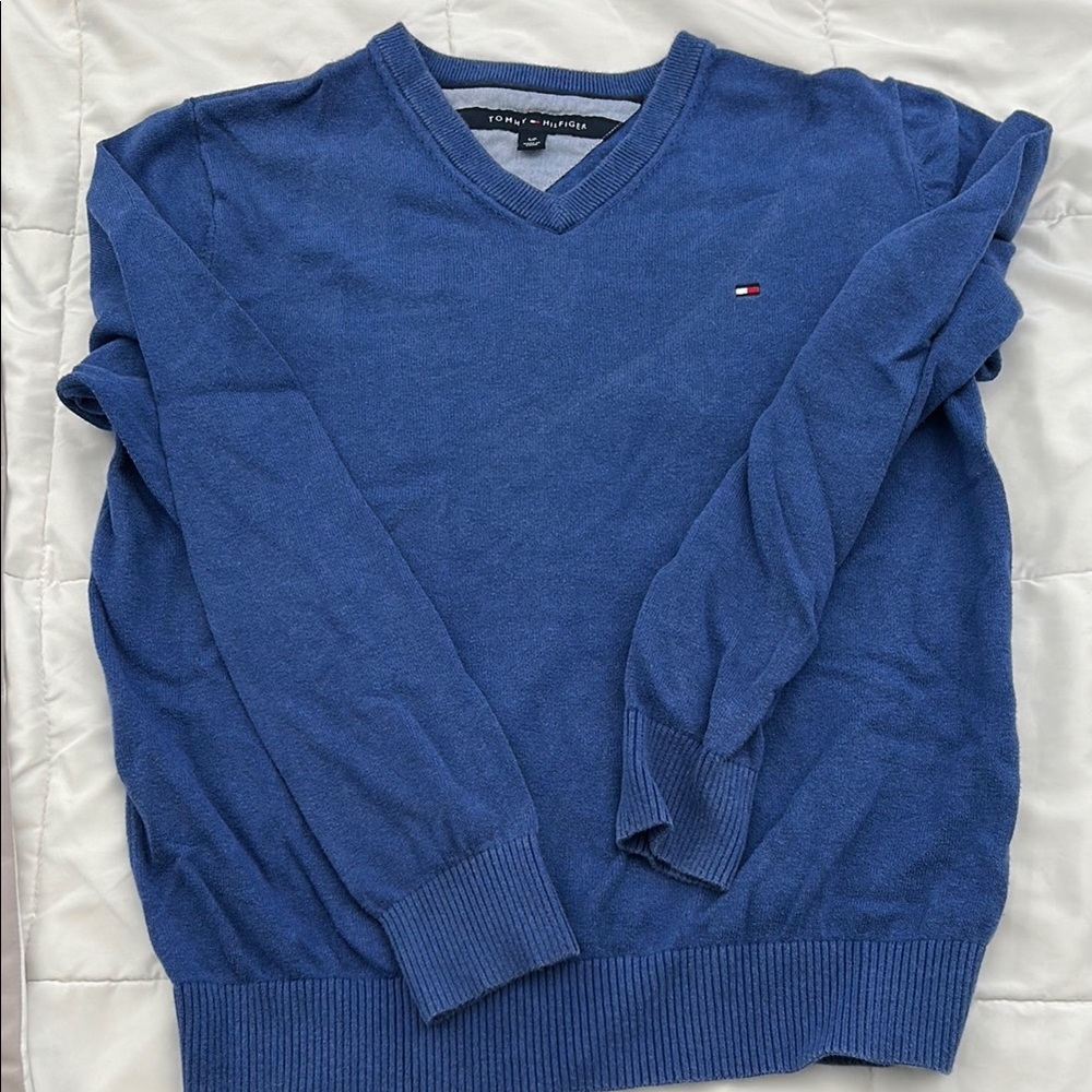 Tommy Hilfiger Classic Blue V-Neck Sweater